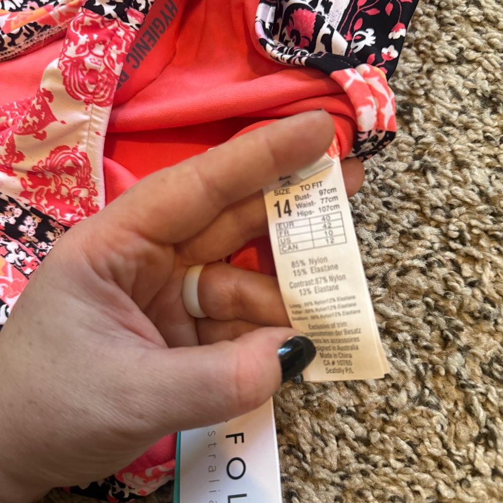 Seafolly Anthropologie Silk Market Boho Halter Maillot One Piece Swimsuit 10 - Picture 9 of 11